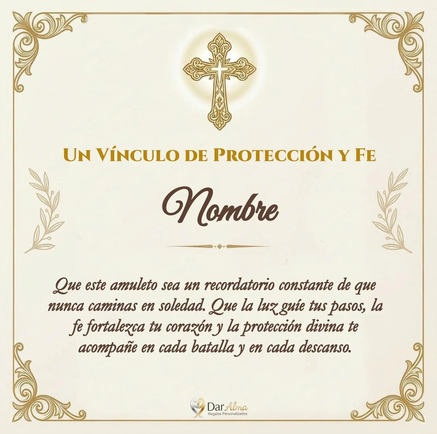 Colgante Arcangel San Miguel en Inox. Ed. "Protección y Fe" + Tarjeta con Oración DarAlma - Regalos Personalizados