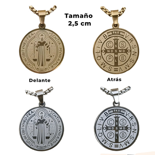 Medalla San Benito de Acero · Tarjeta con Oración
