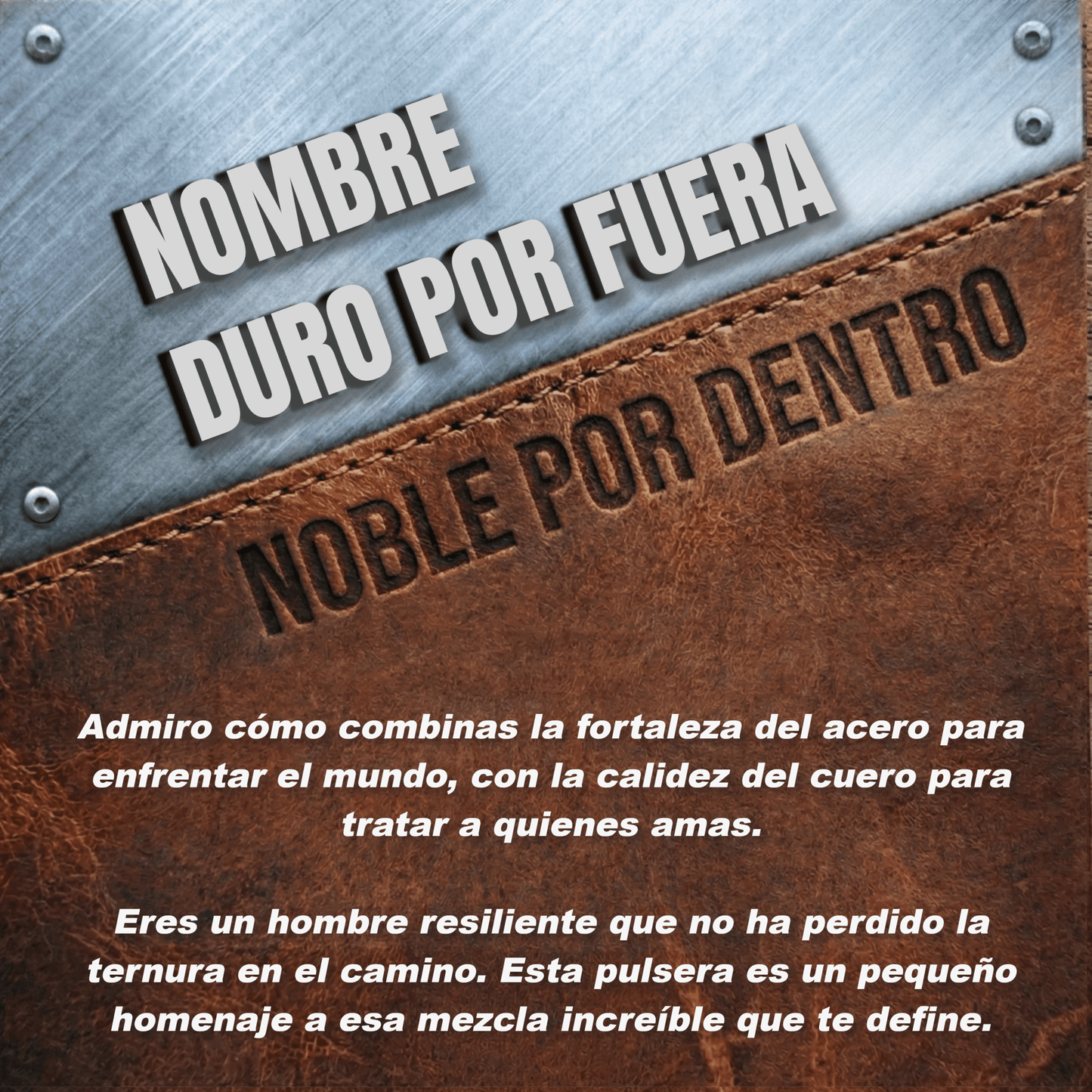 Pulsera Vínculo Eterno de Acero Inoxidable - Edición "Hombre Resiliente" - DarAlma - Regalos Personalizados