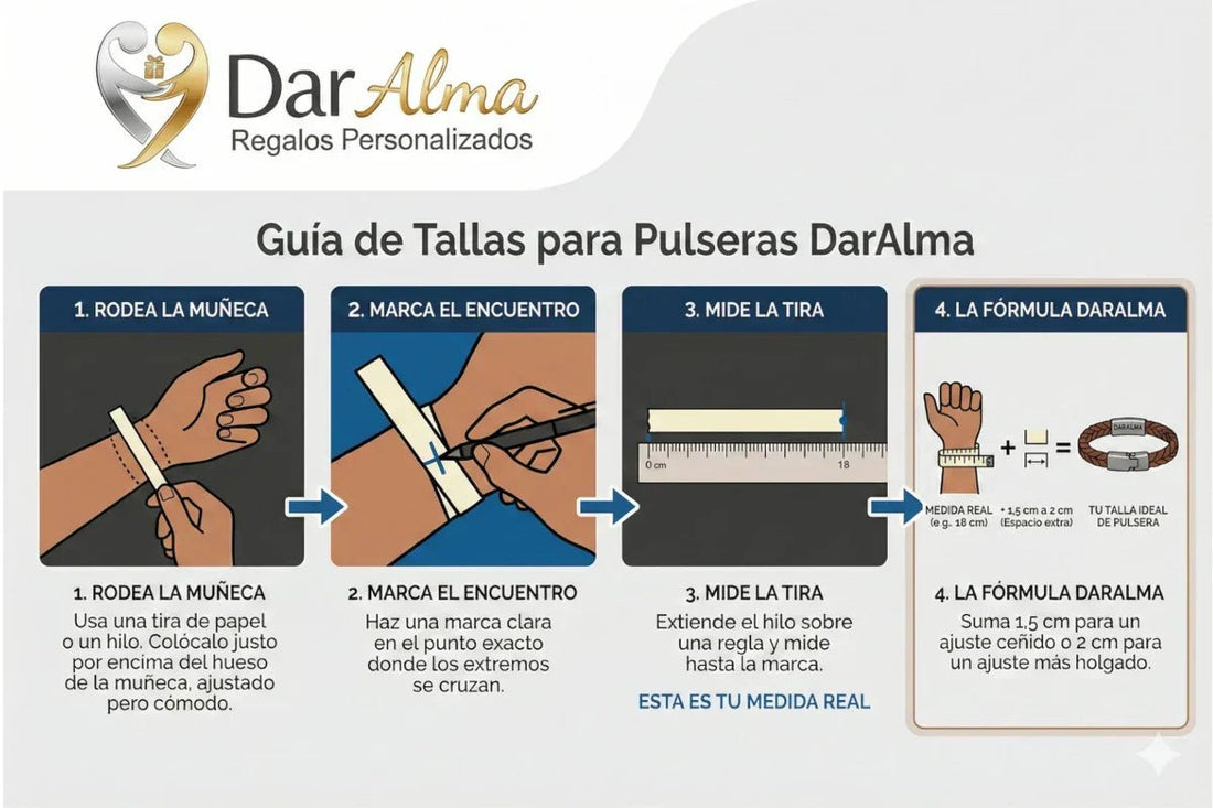 ¿Cómo saber tu talla de pulsera? - DarAlma - Regalos Personalizados