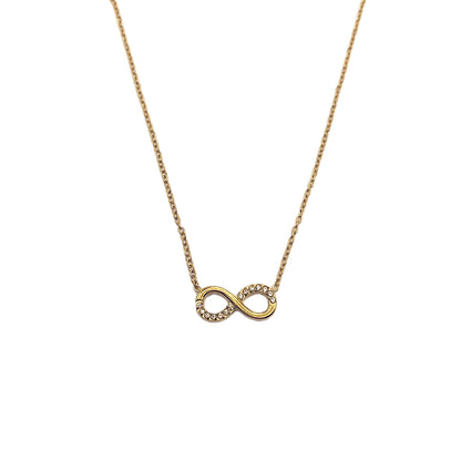 Collar de Acero con Brillantes · Amor Infinito