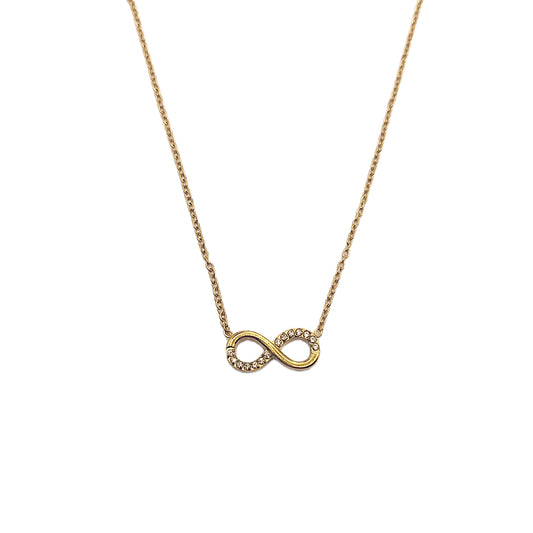 Collar de Acero con Brillantes · Amor Infinito