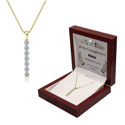 Collar Plata de Ley 925 con Moissanita · Cascada de Sueños