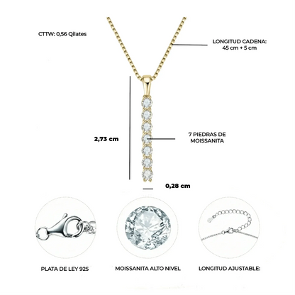 Collar Cascada de Sueños en Plata con Moissanitas. Ed. "Alma Gemela"