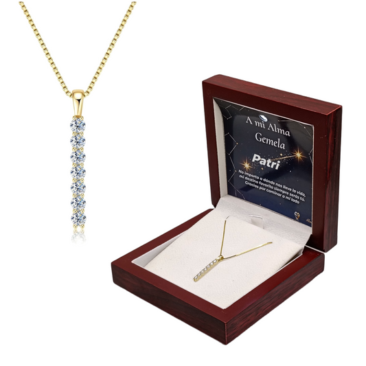 Collar Cascada de Sueños en Plata con Moissanitas. Ed. "Alma Gemela"