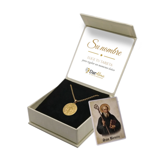 Medalla San Benito de Acero · Tarjeta con Oración