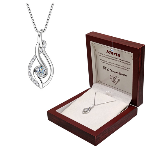 Collar Danza del Destino en Plata con Moissanita. Ed. "Lazo Inquebrantable"