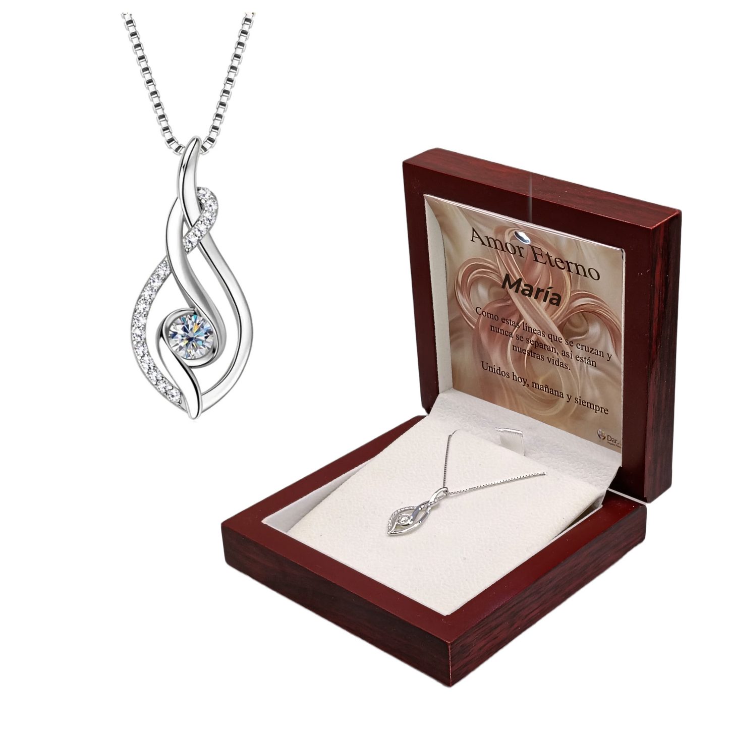 Collar Danza del Destino en Plata con Moissanita. Ed. "Lazos del Destino"