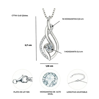 Collar Danza del Destino en Plata con Moissanita. Ed. "Gesto Sincero"