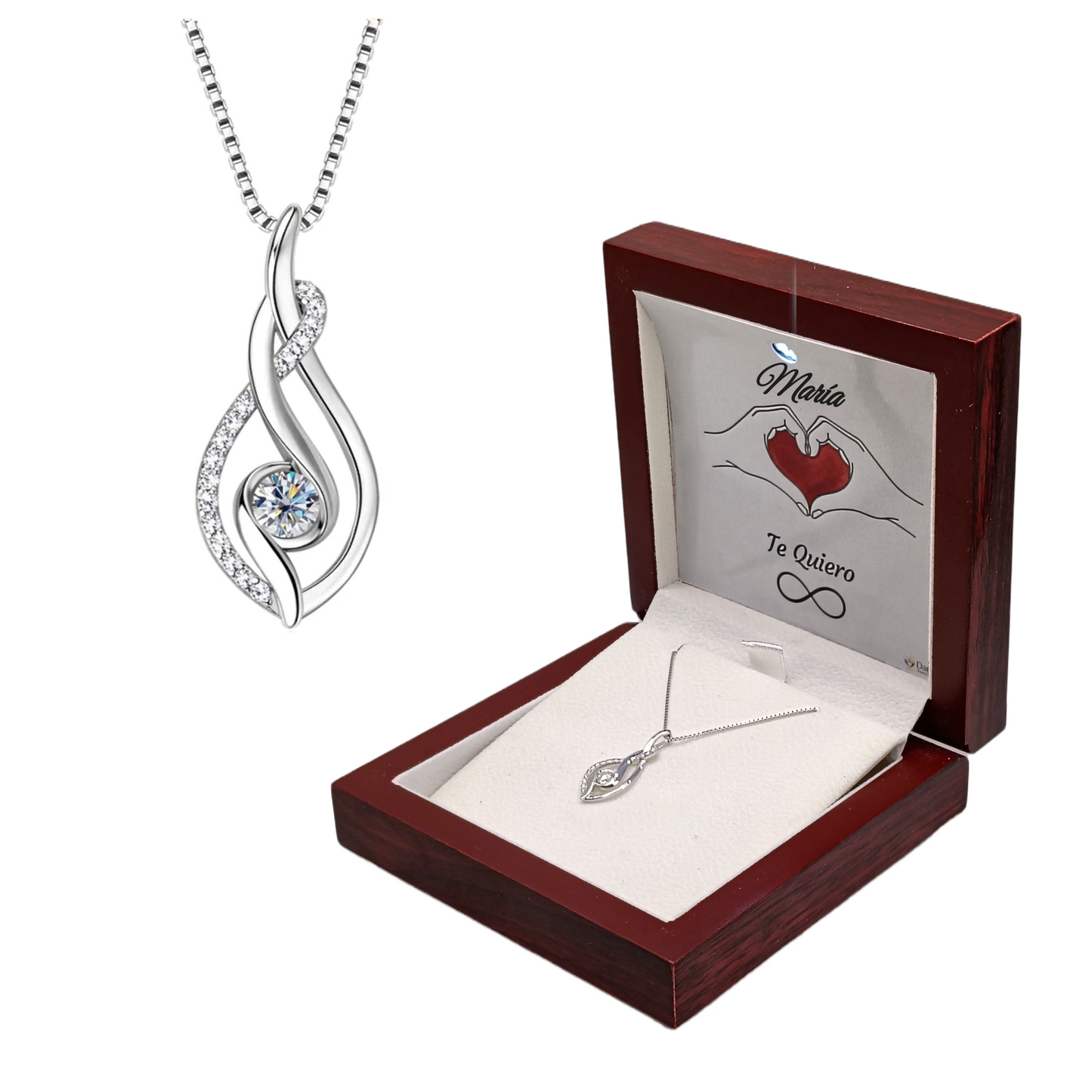 Collar Danza del Destino en Plata con Moissanita. Ed. "Gesto Sincero"