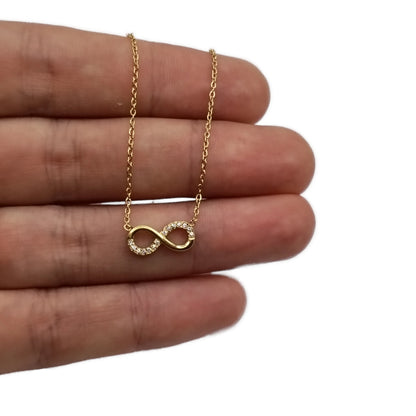 Collar de Acero con Brillantes · Amor Infinito