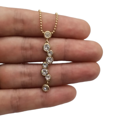 Collar de Acero Inoxidable con Circonitas · Gotas de Luz