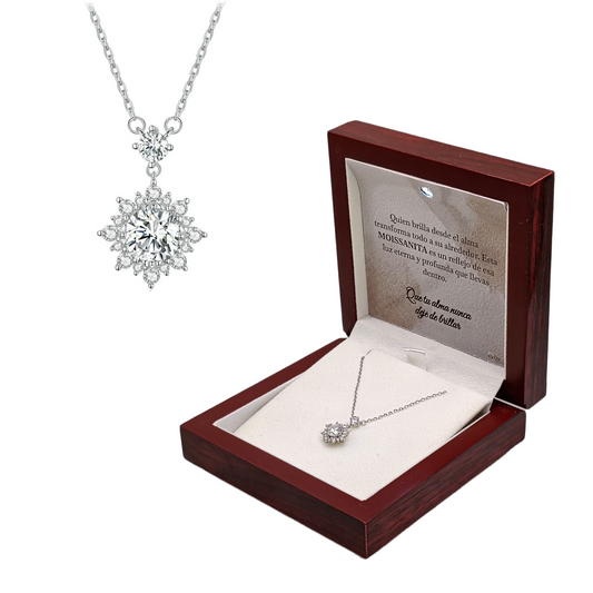 Collar Destello Infinito en Plata con Moissanita. Ed. "Brillo"