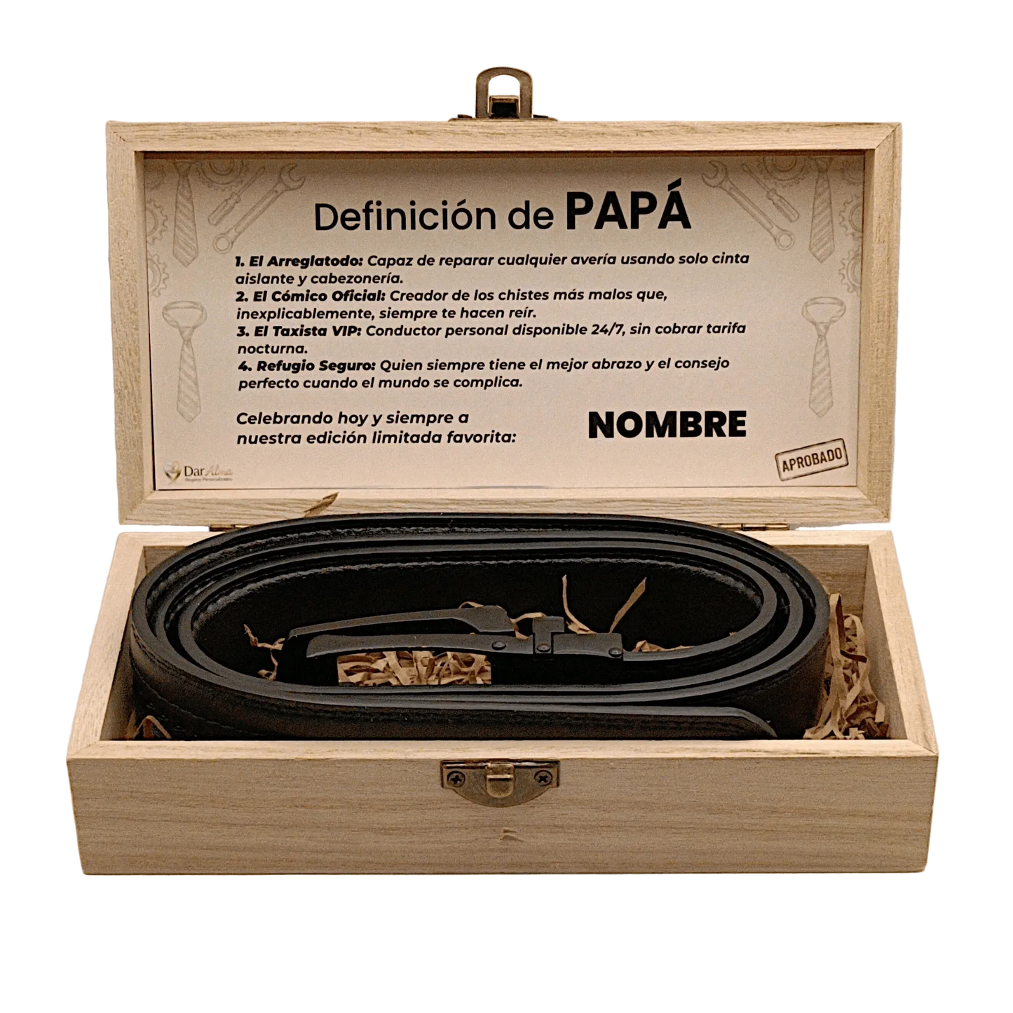 Cinturon Cuero Genuino. Ed. "Definición de Papá"