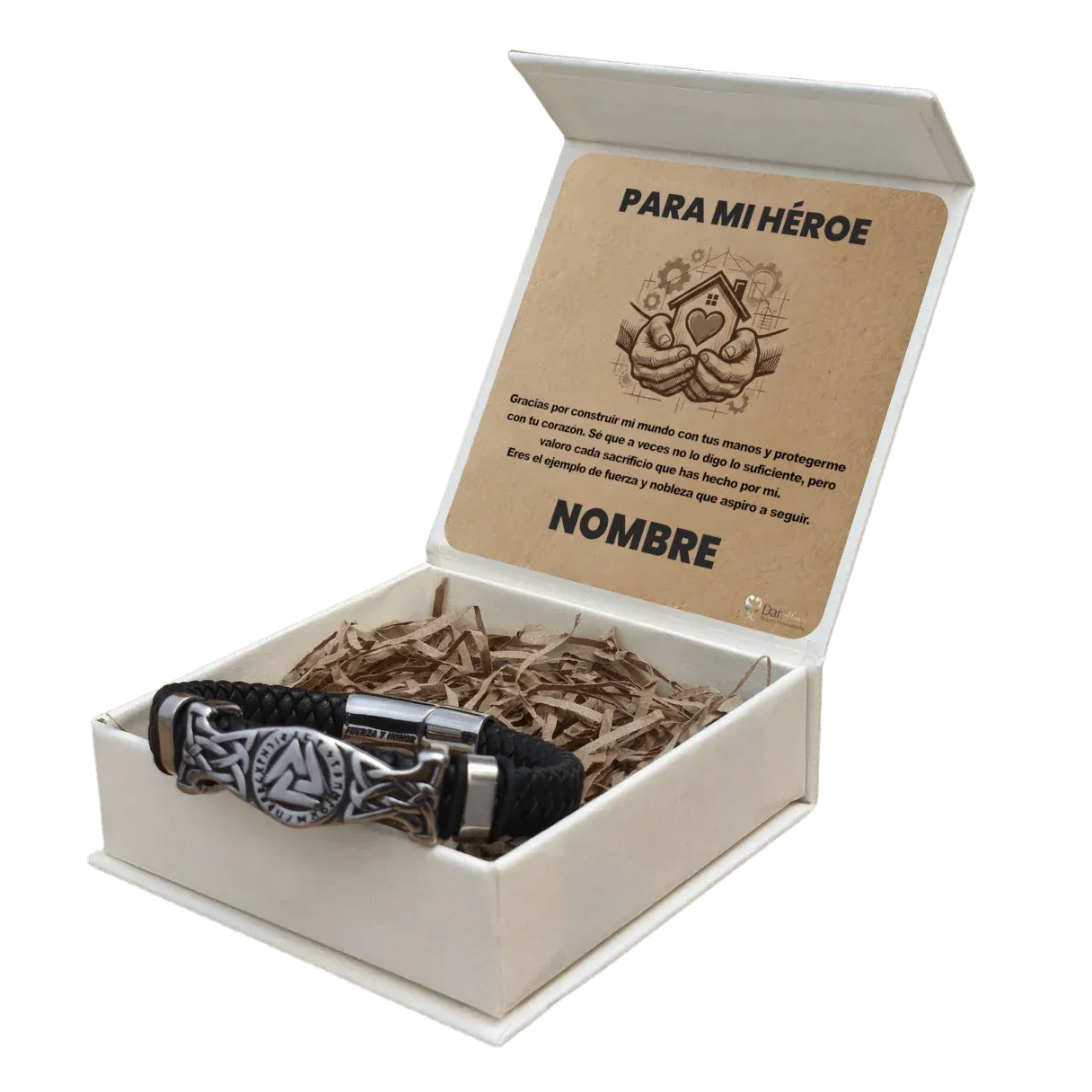 Pulsera Fuerza y Honor de Acero. Ed. "Constructor de Vida"