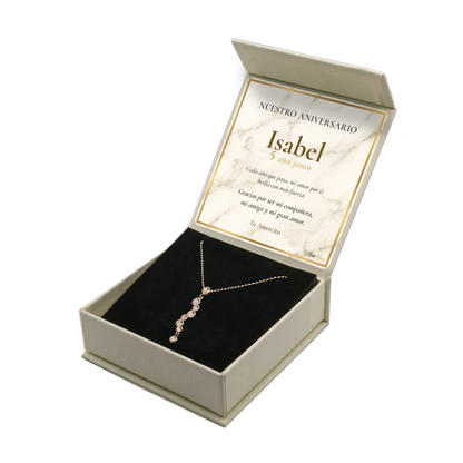 Collar de Acero Inoxidable con Circonitas · Gotas de Luz