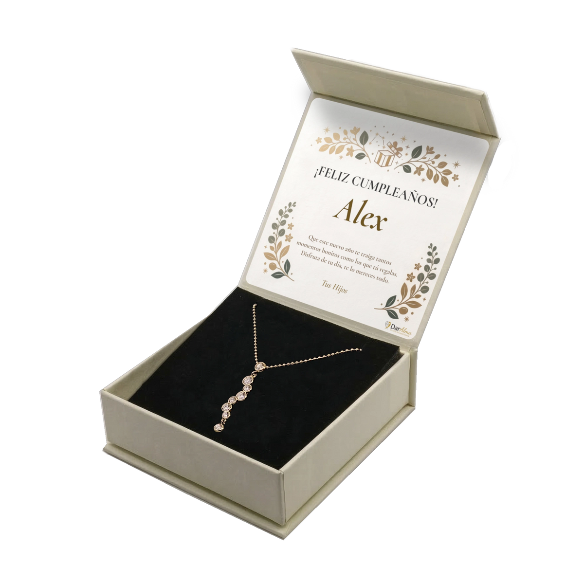 Collar de Acero Inoxidable con Circonitas · Gotas de Luz