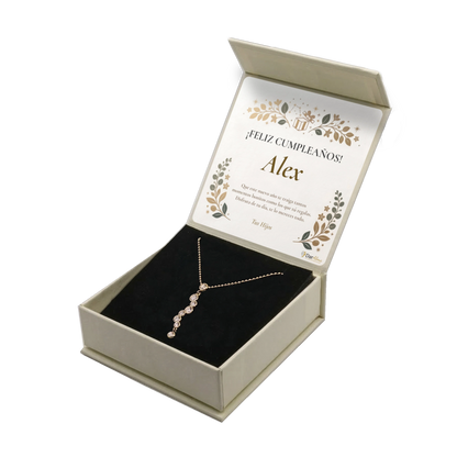 Collar de Acero Inoxidable con Circonitas · Gotas de Luz