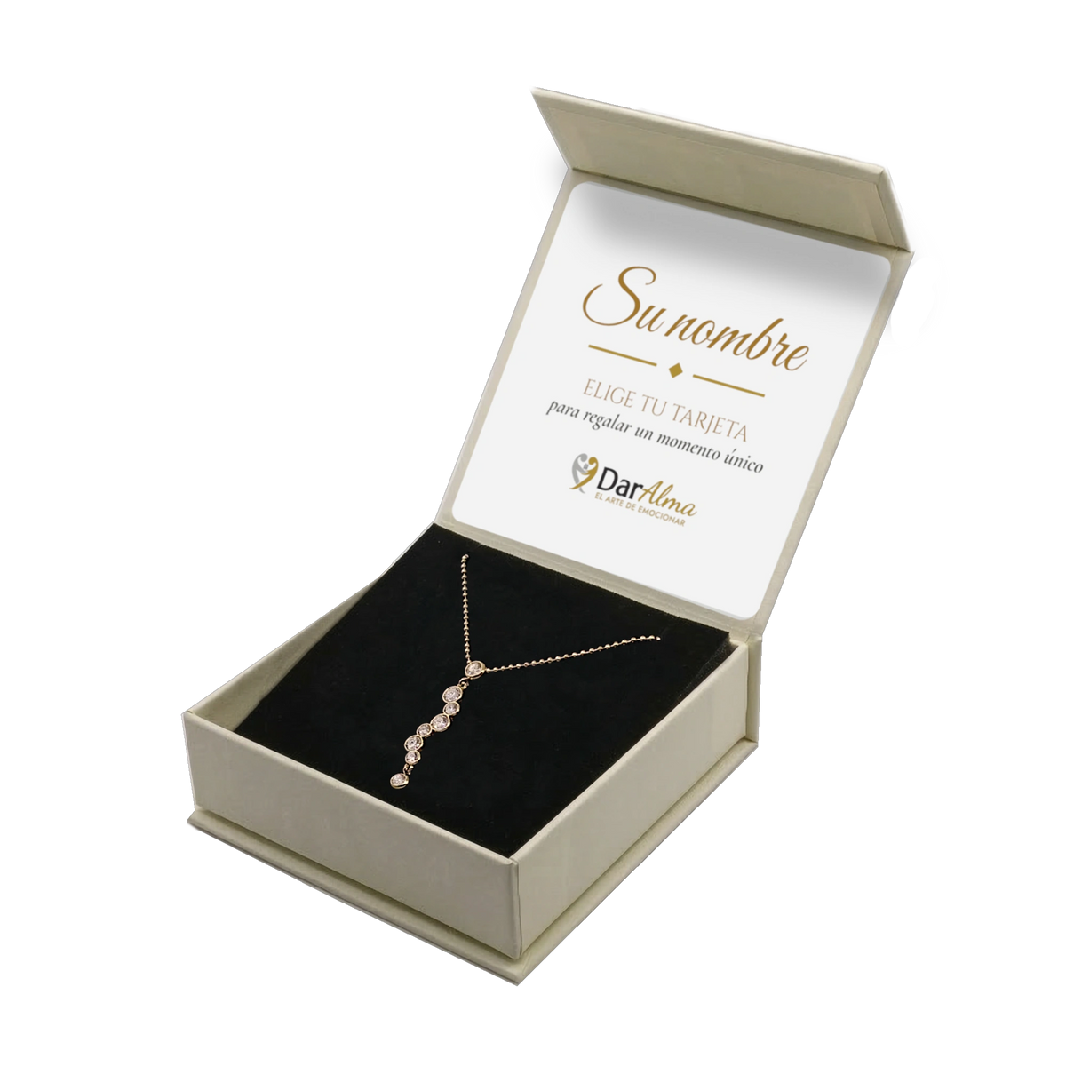 Collar de Acero Inoxidable con Circonitas · Gotas de Luz