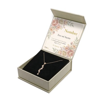 Collar de Acero Inoxidable con Circonitas · Gotas de Luz