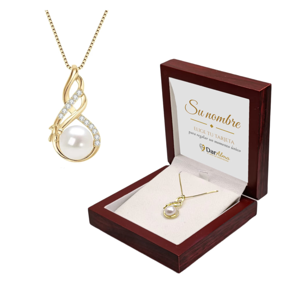 Collar Plata de Ley 925 con Nácar y Circonita · Luz de Nácar DarAlma - El Arte de Emocionar