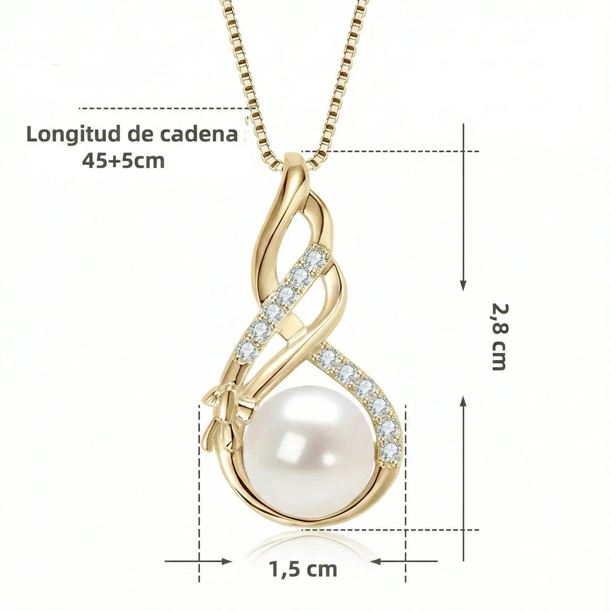 Collar Luz de Nácar en plata de ley 925 con nácar y circonita - DarAlma