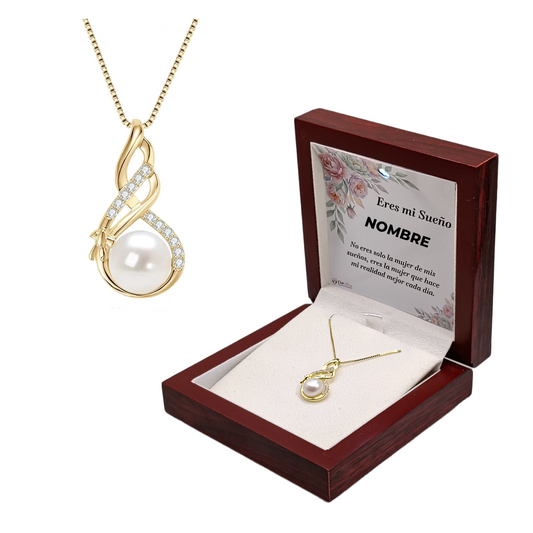 Collar Luz de Nácar en Plata con Circonita. Ed. "Mi sueño"