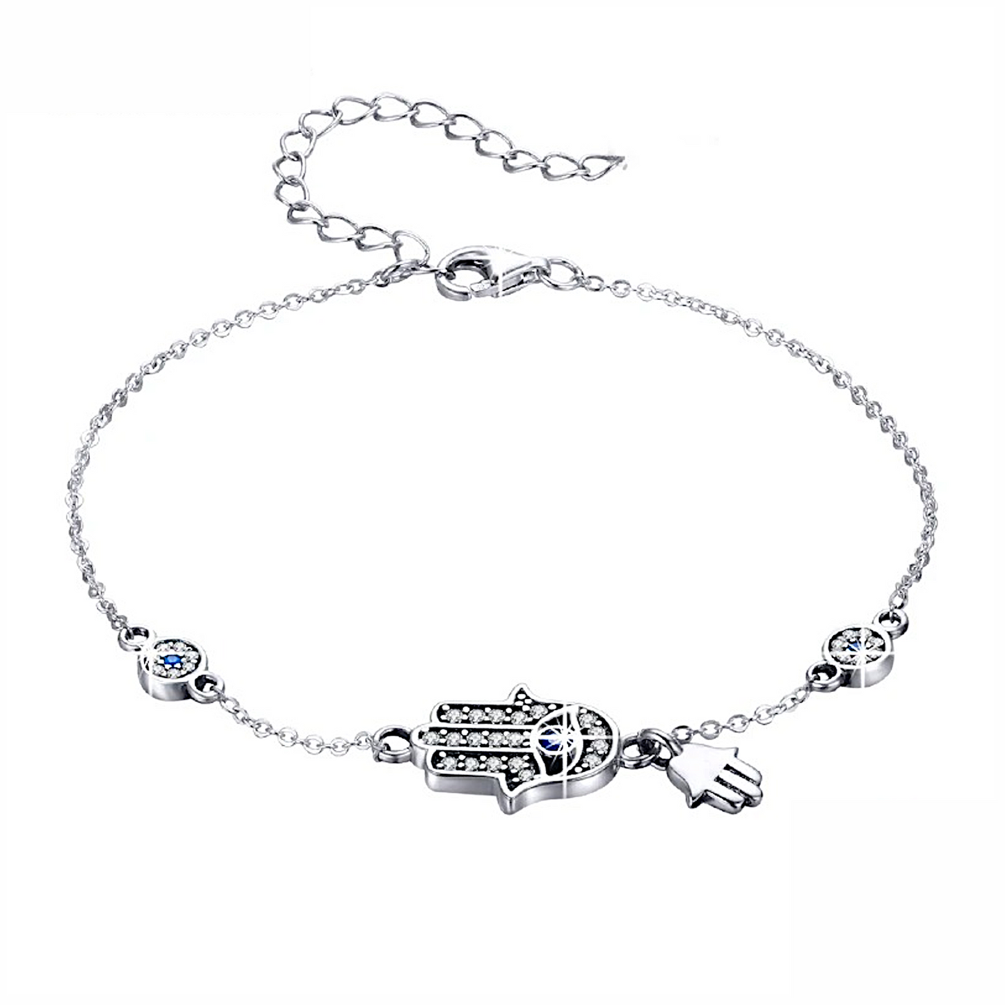Pulsera Protectora en Plata. Ed. "Equilibrio" + Tarjeta con Oración