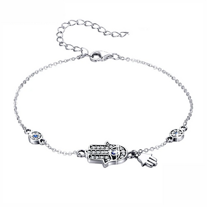 Pulsera Protectora en Plata. Ed. "Equilibrio" + Tarjeta con Oración