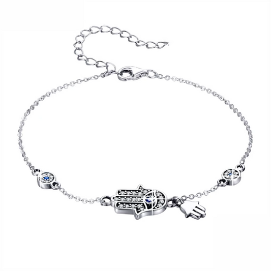 Pulsera Protectora en Plata. Ed. "Para mi" + Tarjeta con Oración