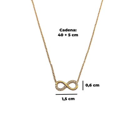 Collar de Acero con Brillantes · Amor Infinito