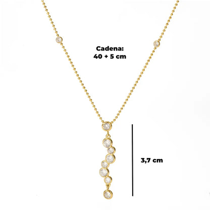 Collar de Acero Inoxidable con Circonitas · Gotas de Luz