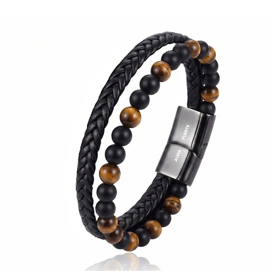 Pulsera Ojo de Tigre Natural · Hombre y Mujer · Amuleto de Fuerza