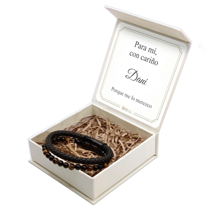 Pulsera Ojo de Tigre Natural · Hombre y Mujer · Amuleto de Fuerza