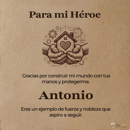 Pulsera Luz de Vida de Acero. Ed. "Para mi héroe"