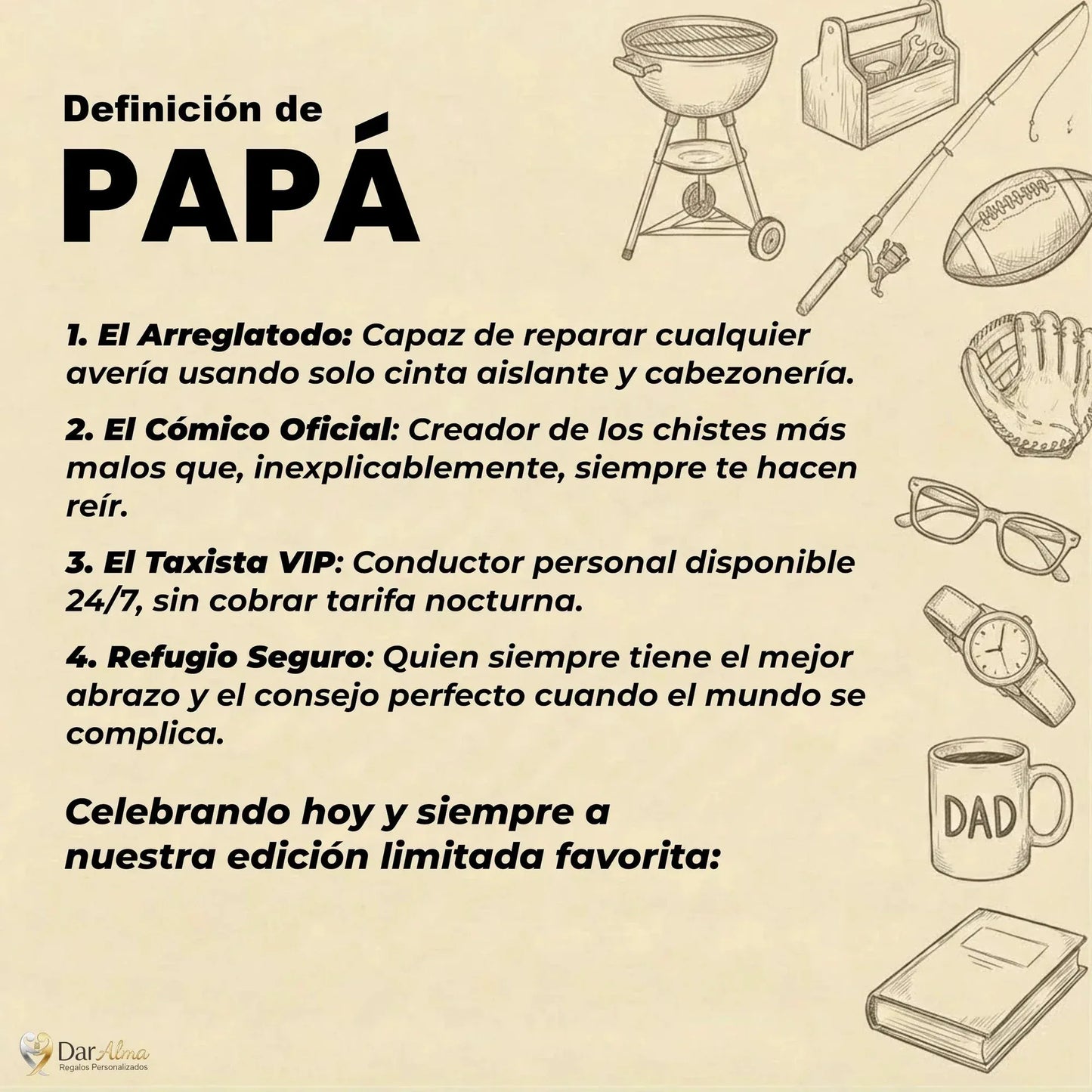 Pulsera Vínculo Eterno de Acero. Ed. "Definición de Papá"