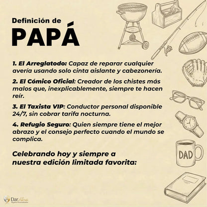 Pulsera Vínculo Eterno de Acero. Ed. "Definición de Papá"