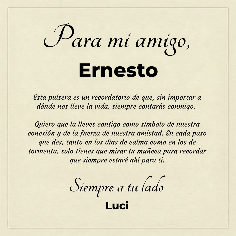 Pulsera Vínculo Eterno de Acero. Ed. "Para mi amigo"