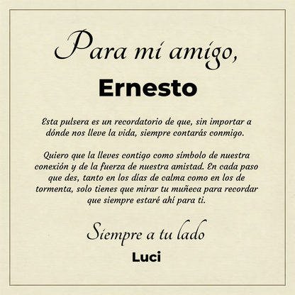 Pulsera Vínculo Eterno de Acero. Ed. "Para mi amigo"