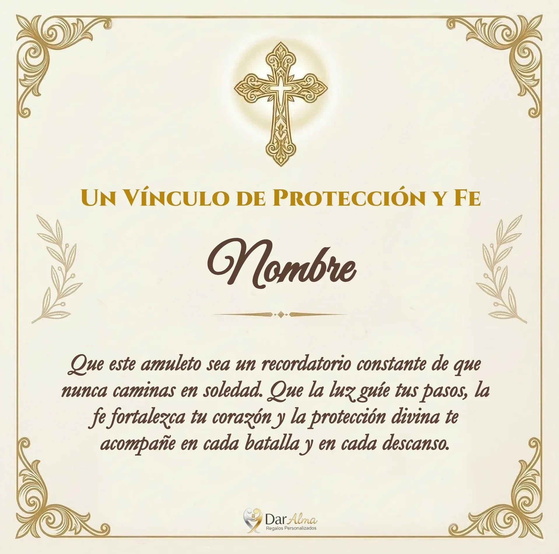 Colgante Arcangel San Miguel en Inox. Ed. "Protección y Fe" + Tarjeta con Oración DarAlma - Regalos Personalizados