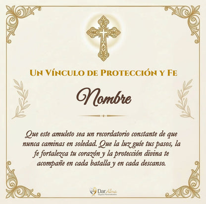 Pulsera San Benito en Inox. Ed. "Protección y Fe" + Tarjeta con Oración