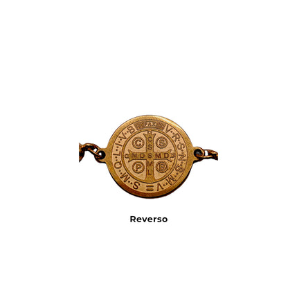 Pulsera Rígida San Benito de Acero · Tarjeta con Oración