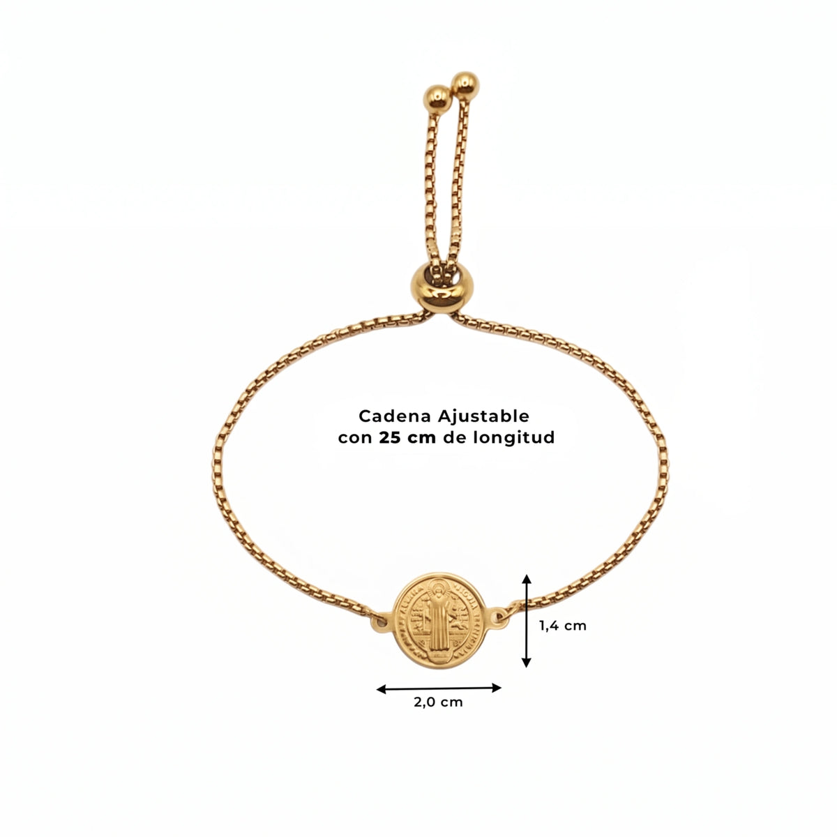 Pulsera San Benito de Acero · Tarjeta con Oración