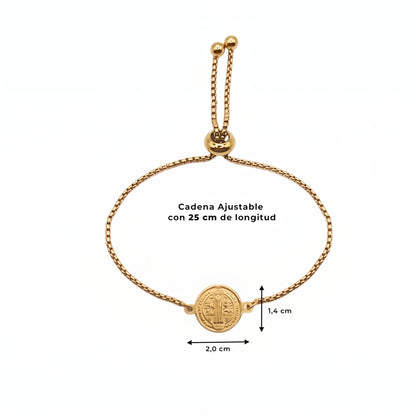Pulsera San Benito de Acero · Tarjeta con Oración