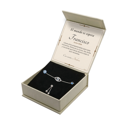 Pulsera Plata de Ley 925 · Guardiana con Ojo Turco