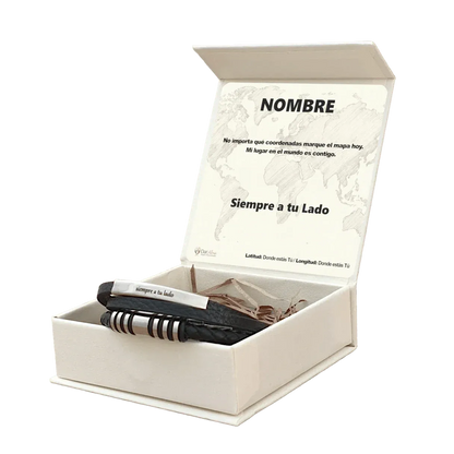 Pulsera Vínculo Eterno de Acero. Ed. "Coordenadas"