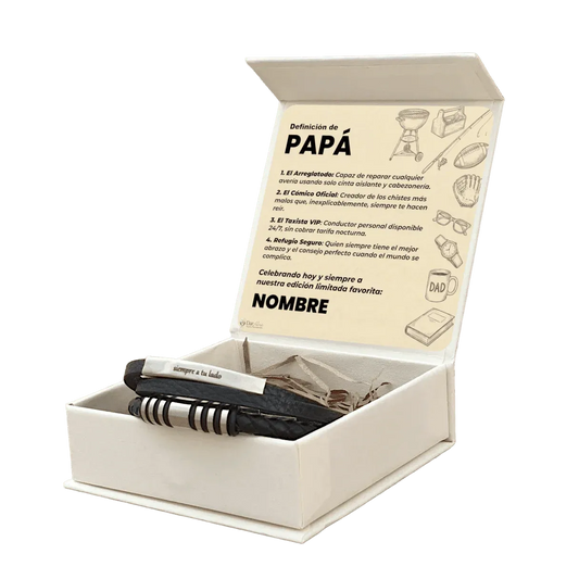 Pulsera Vínculo Eterno de Acero. Ed. "Definición de Papá"