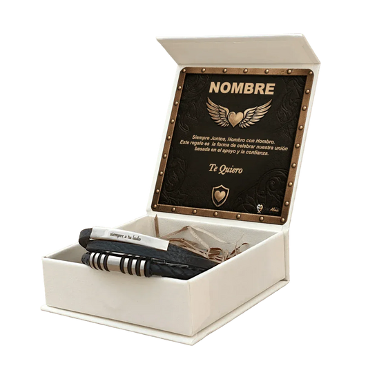 Pulsera Vínculo Eterno de Acero. Ed. "Hombro con Hombro"