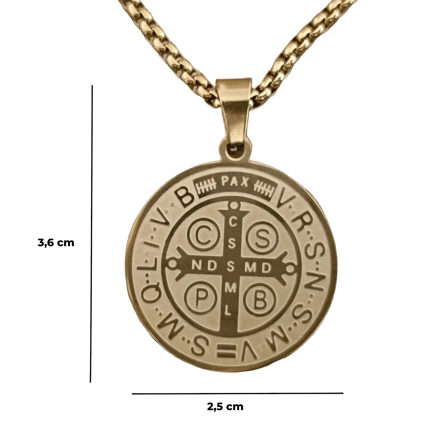 Colgante San Benito en Inox. Ed. "Siempre a tu Lado" + Tarjeta con Oración