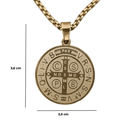 Medalla San Benito de Acero · Tarjeta con Oración